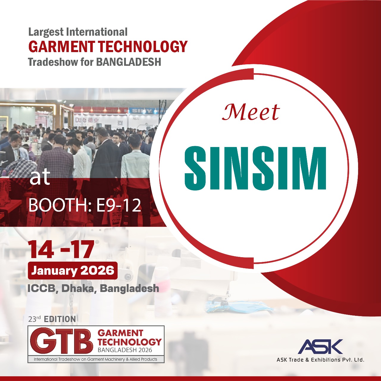 Garment Technology Bangladesh 2026 | SINSIM China No.1 Embroidery Machine