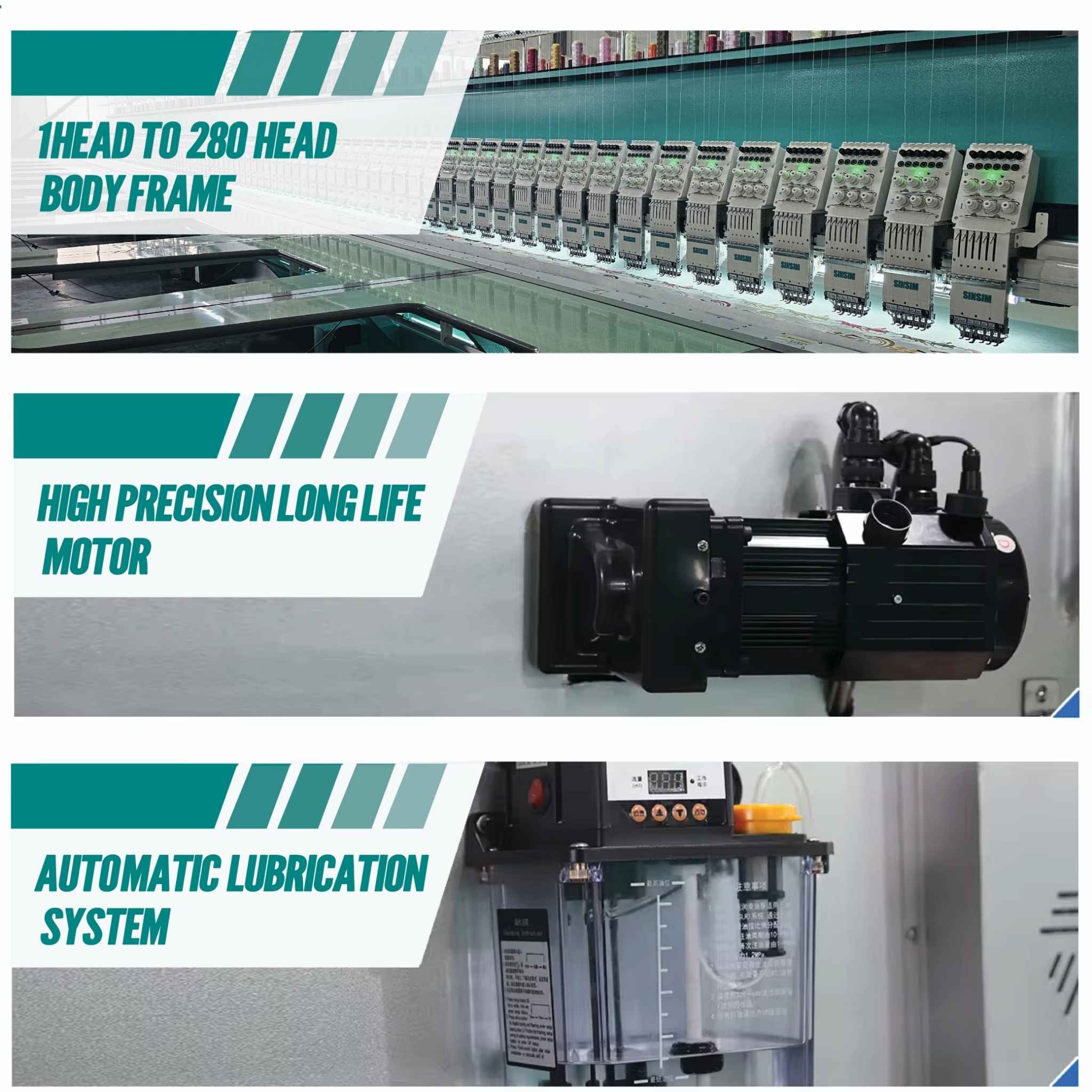 Tufting Embroidery Machine Sinsim 1 Head to 280 Head